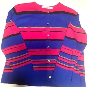 Karen Lessly cardigan. Beautiful vibrant blue, pink, lime colors. .size …